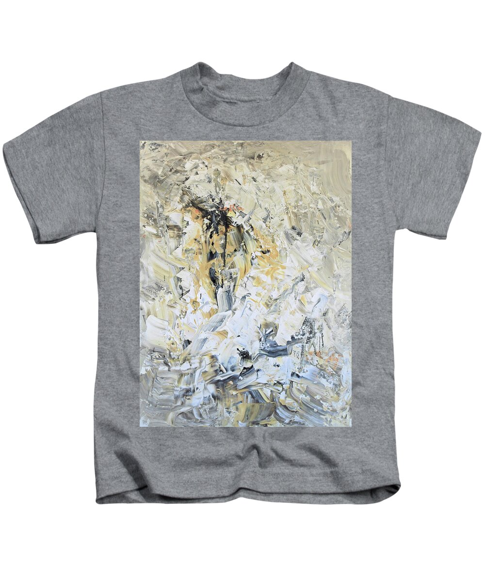 Abstract Kids T-Shirt featuring the painting Developing by Dick Richards
