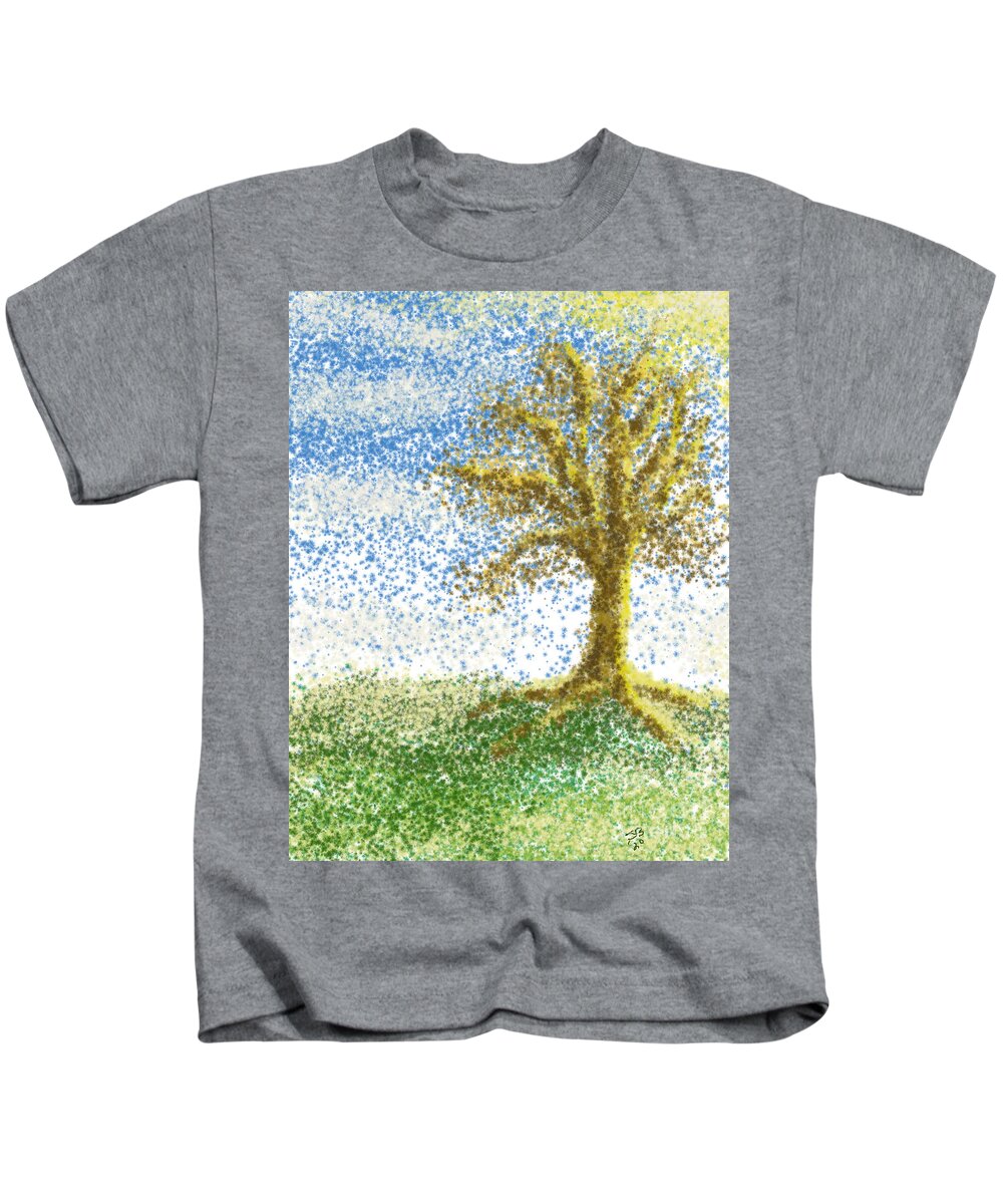 Digital Kids T-Shirt featuring the digital art Digital Dot Painting by Stacy C Bottoms