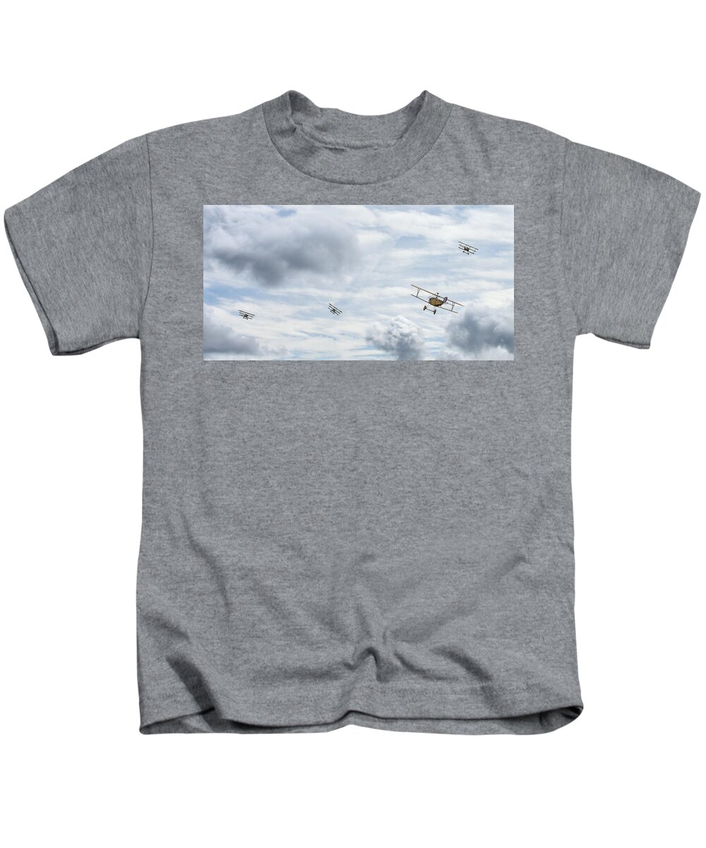 Wwi Kids T-Shirt featuring the photograph Dog Fight by David Hart