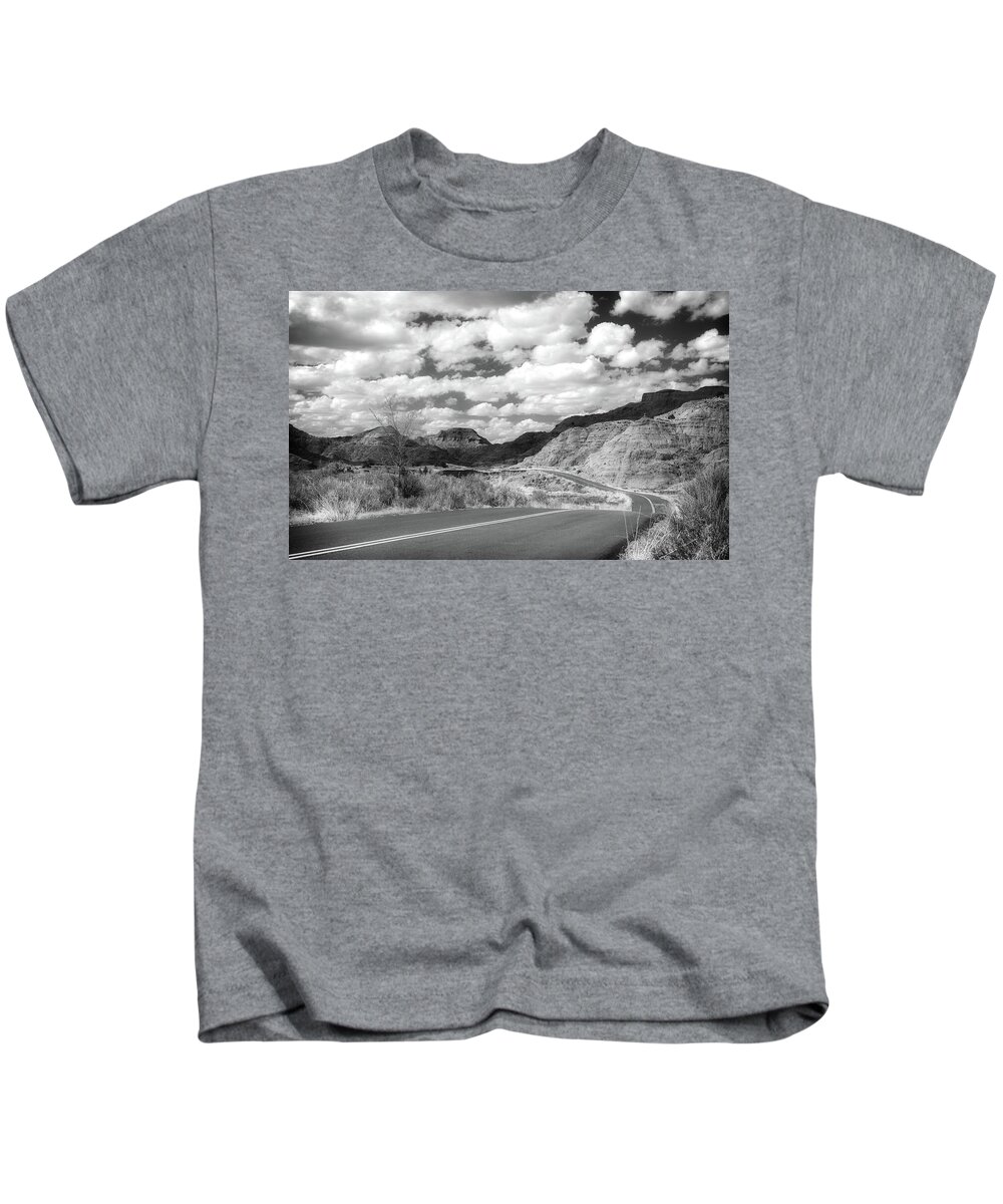 Dramatic Badlands Road Kids T-Shirt featuring the photograph Dramatic Badlands Road by Dan Sproul