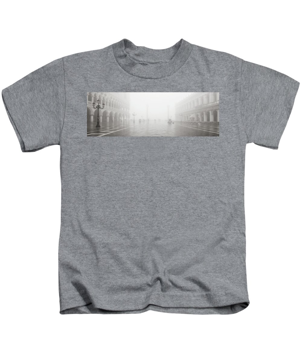Fog Kids T-Shirt featuring the photograph Dsc19 - Fog on St. Mark's Square, Venice by Marco Missiaja
