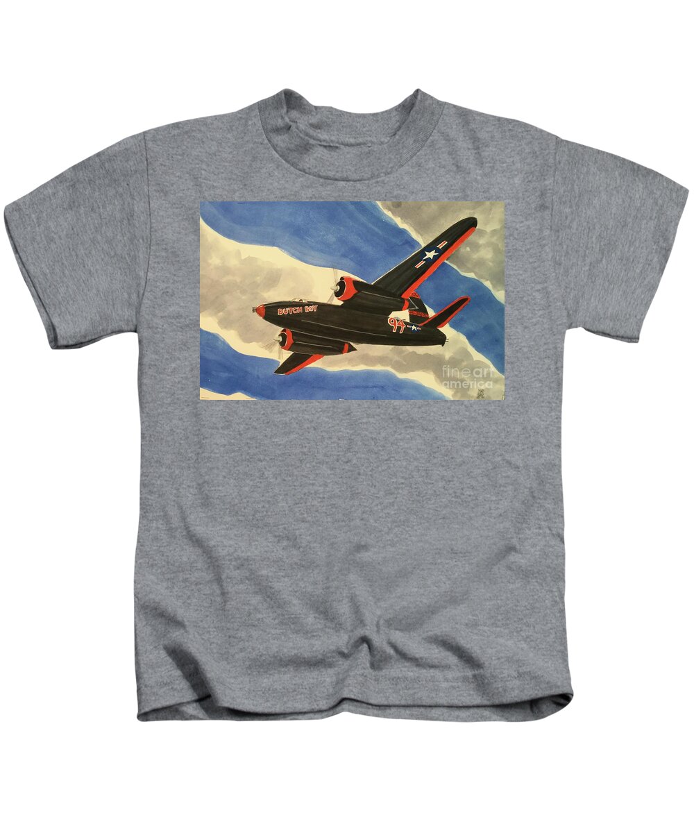 Military Aircraft Kids T-Shirt featuring the painting Dutch Boy 94 by Mike King