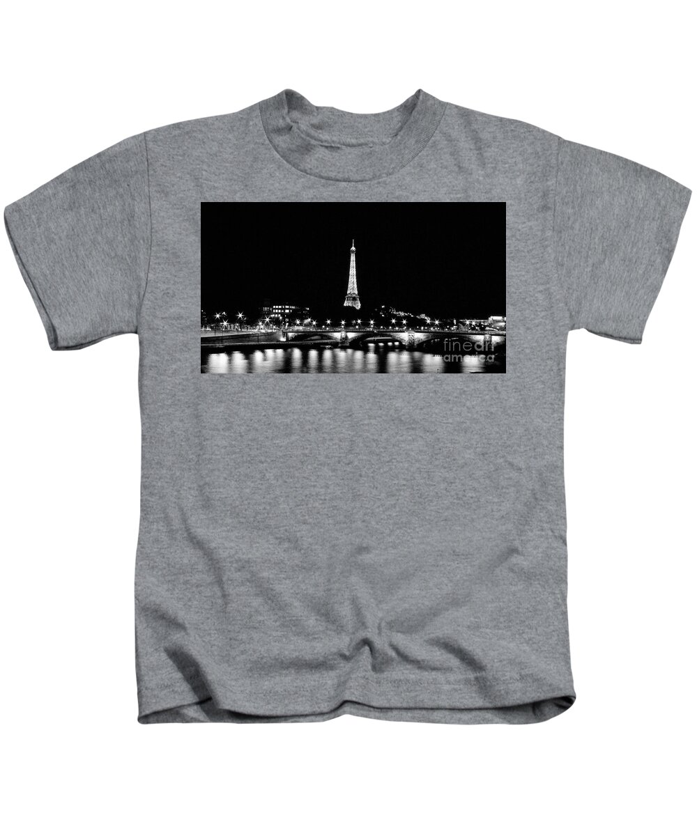 Paris Kids T-Shirt featuring the photograph Eiffel and Seine by Michael McCormack