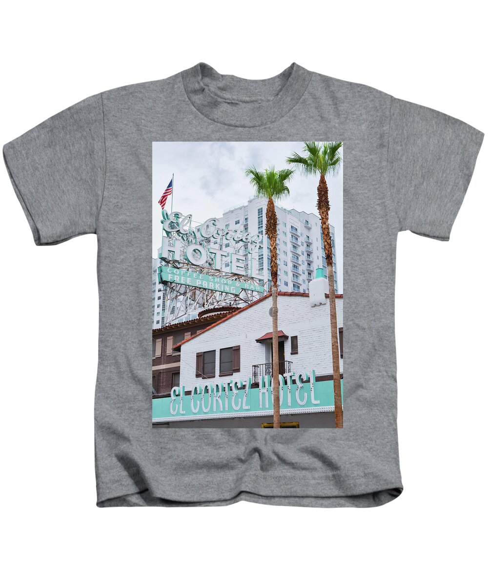 Las Vegas Kids T-Shirt featuring the photograph El Cortez Hotel Las Vegas by Kyle Hanson