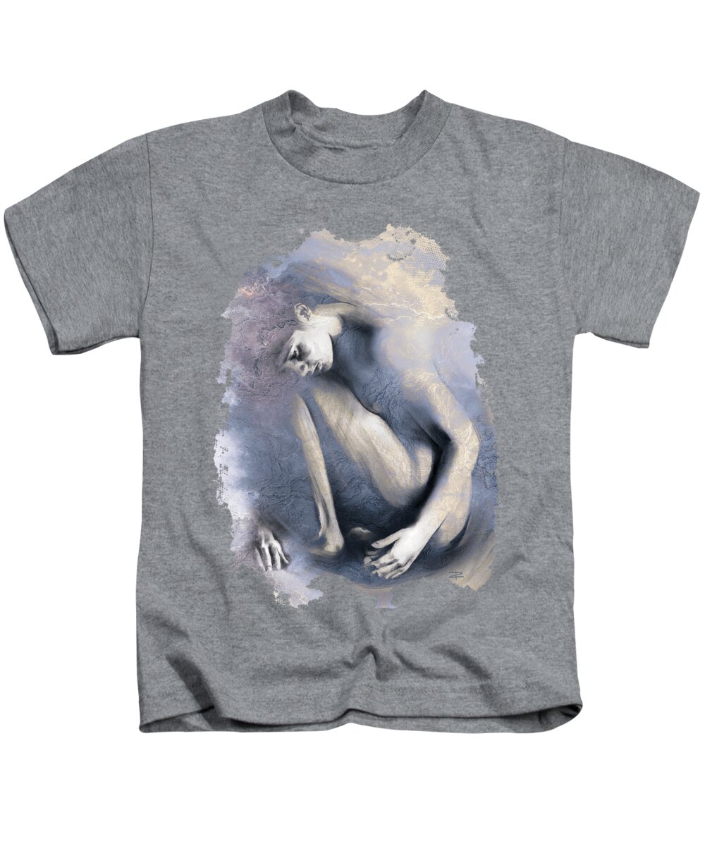 Figurative Kids T-Shirt featuring the drawing Embryonic II with Mood Texture by Paul Davenport