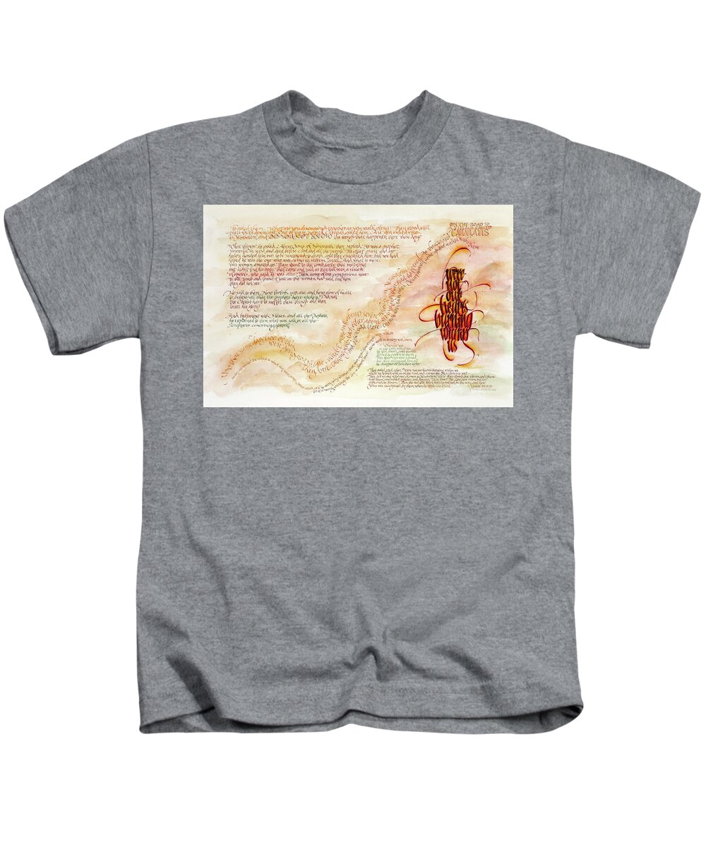 God's Faithfulness Kids T-Shirt featuring the painting Emmaus by Judy Dodds
