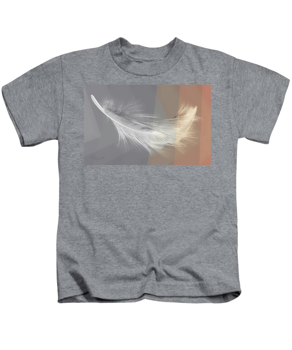 Feathers Kids T-Shirt featuring the photograph Feather Interrupted by Rene Crystal