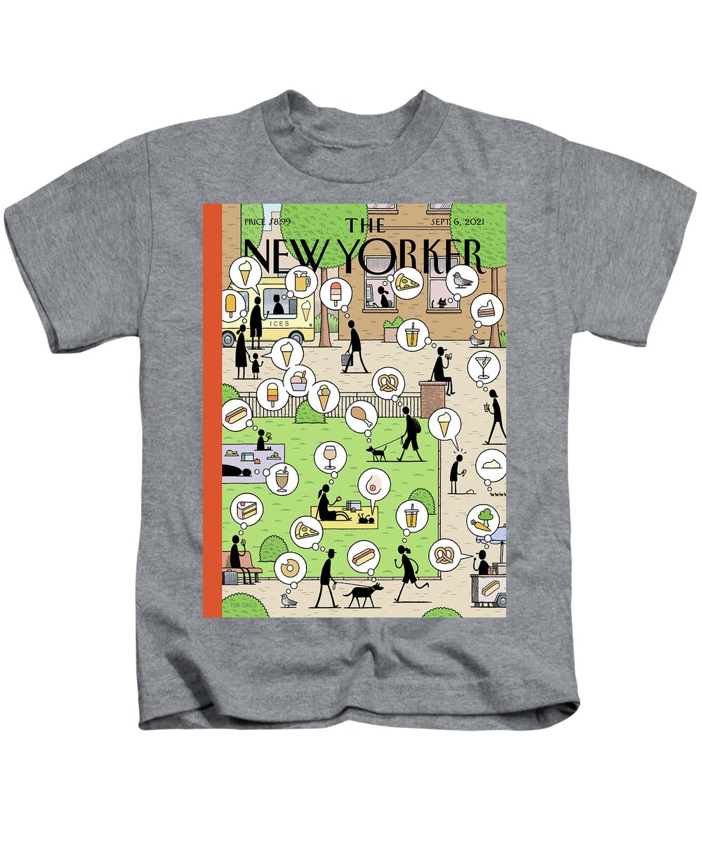 City Kids T-Shirt featuring the digital art Food for Thought by Tom Gauld