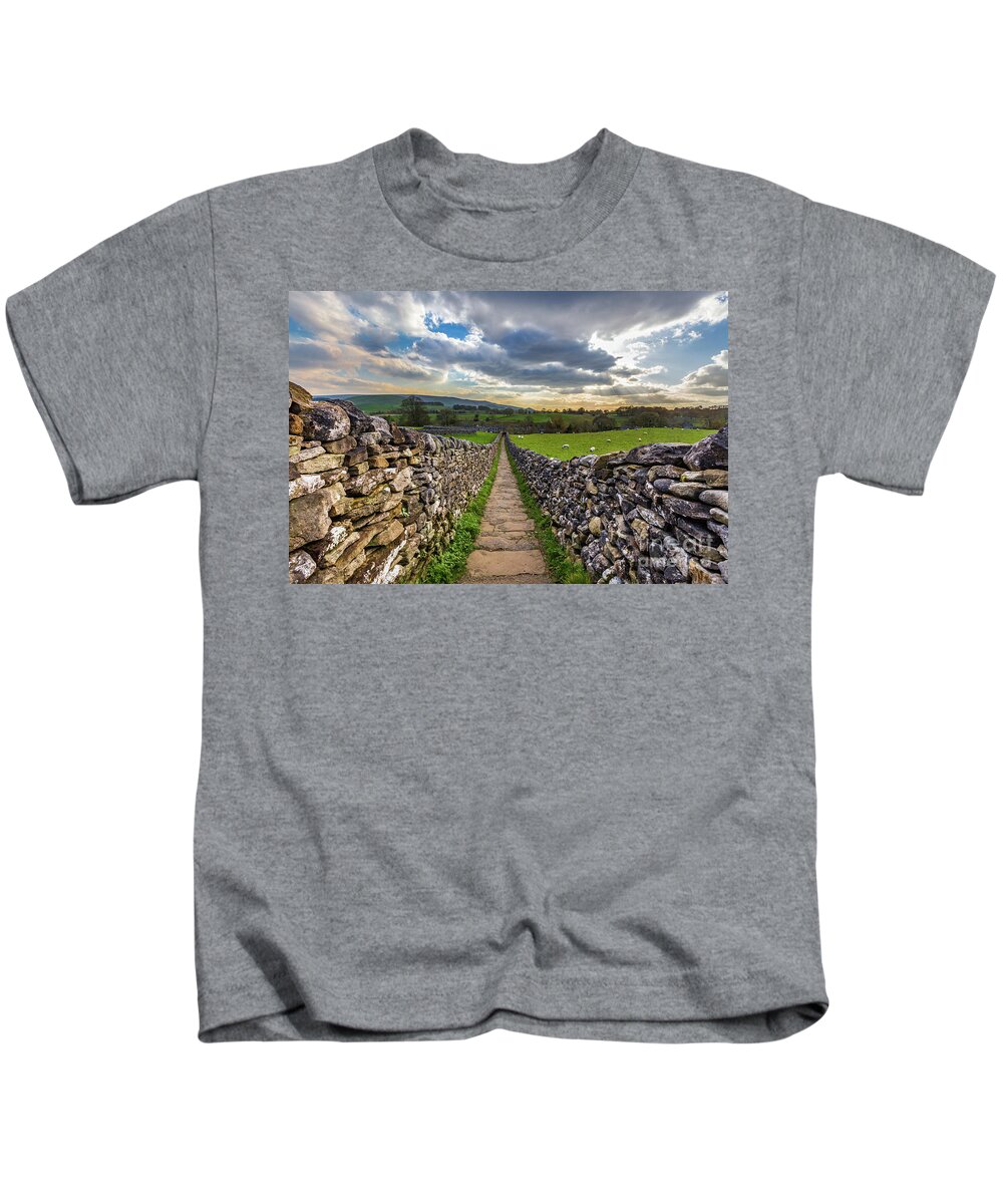 Uk Kids T-Shirt featuring the photograph Footpath To The Falls, Grassington by Tom Holmes Photography