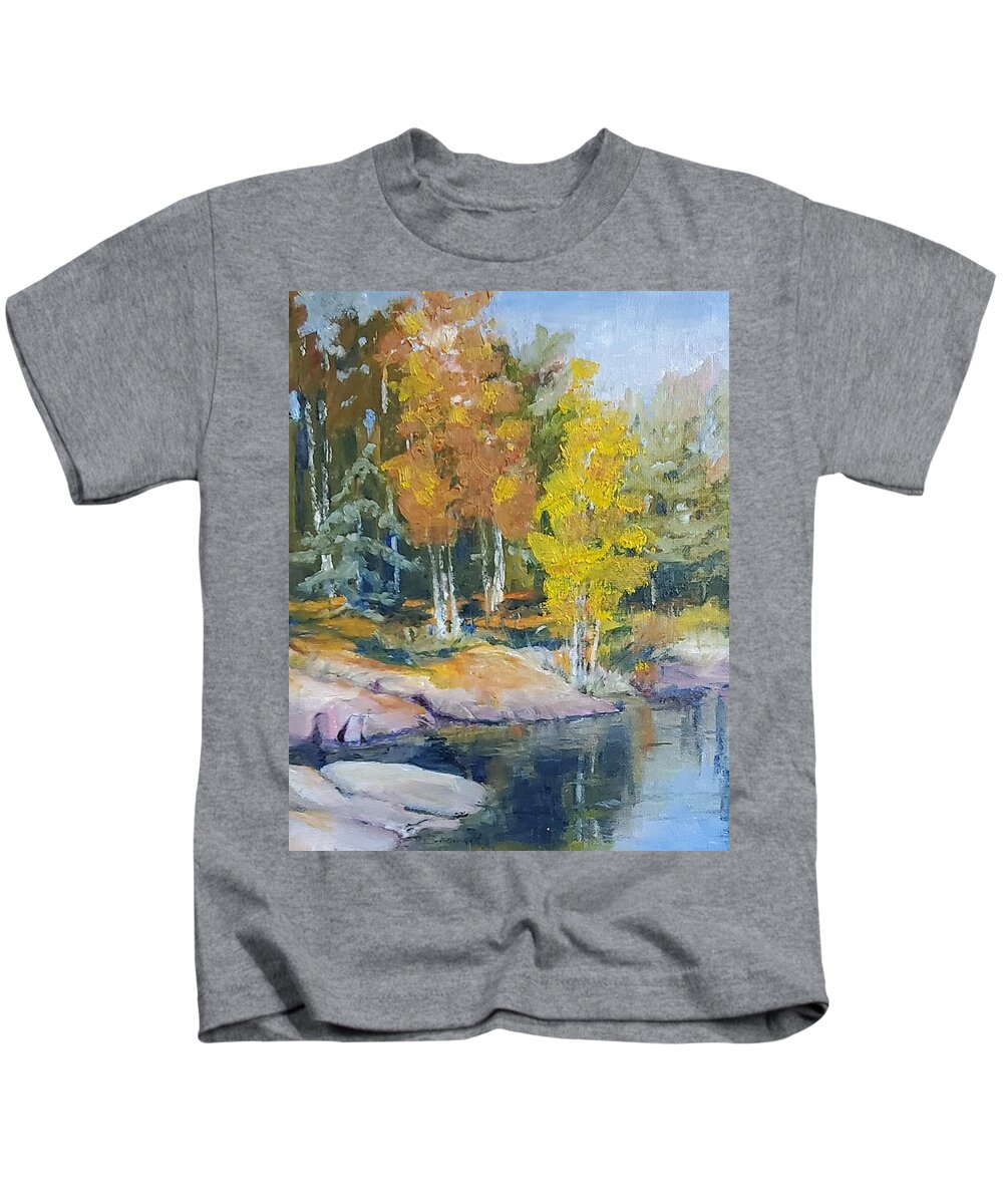 Painting Kids T-Shirt featuring the painting Forest by Sheila Romard