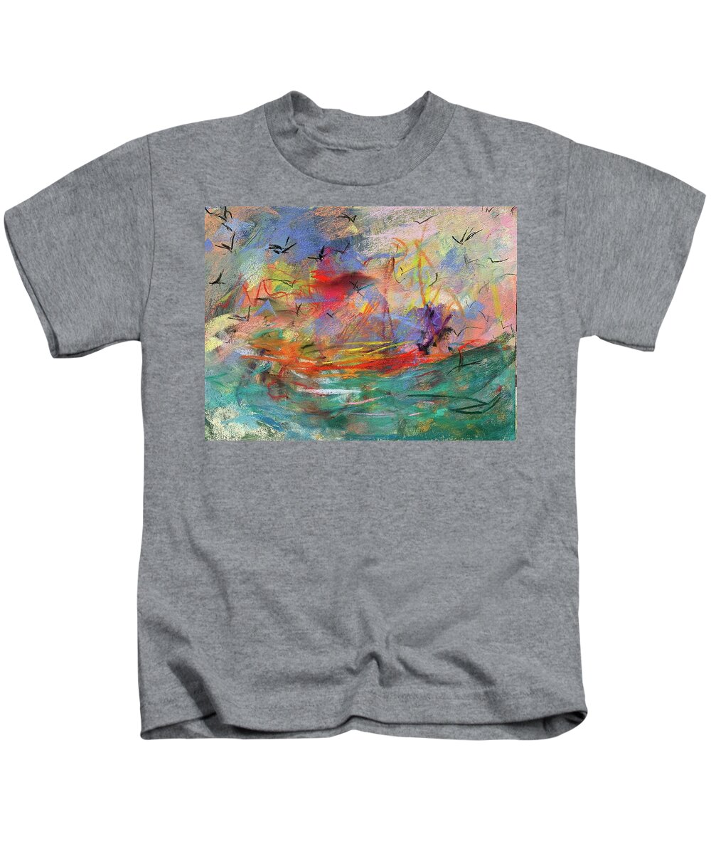 Soft Kids T-Shirt featuring the painting Free Birds by Bonny Butler
