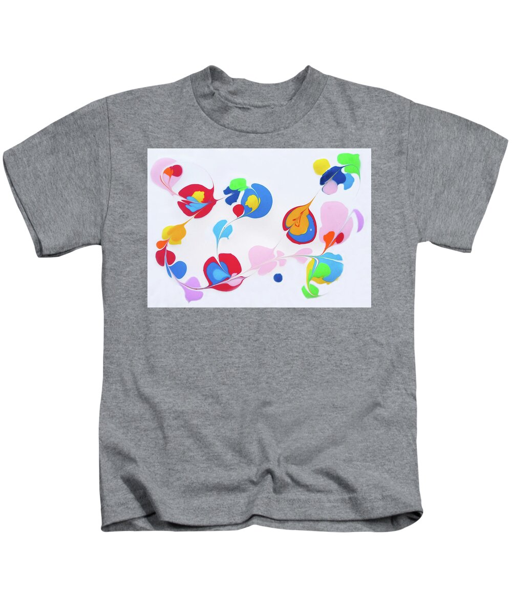Colorful Kids T-Shirt featuring the painting Frolic by Deborah Erlandson