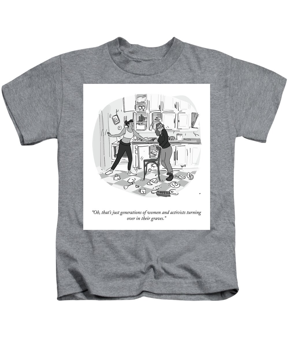 Oh Kids T-Shirt featuring the drawing Generations Of Women And Activists by Brooke Bourgeois