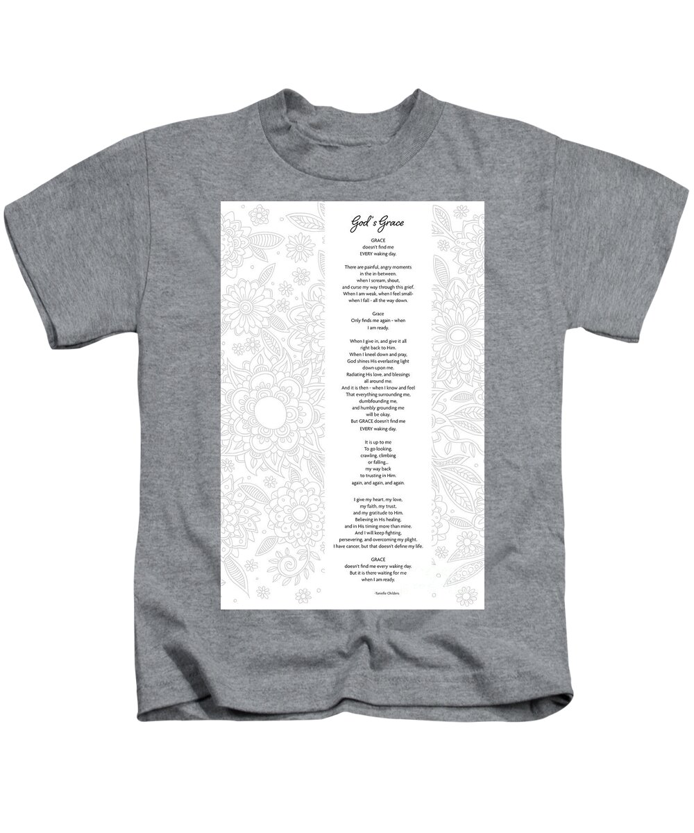 God's Grace Kids T-Shirt featuring the digital art God's Grace - Poetry by Tanielle Childers