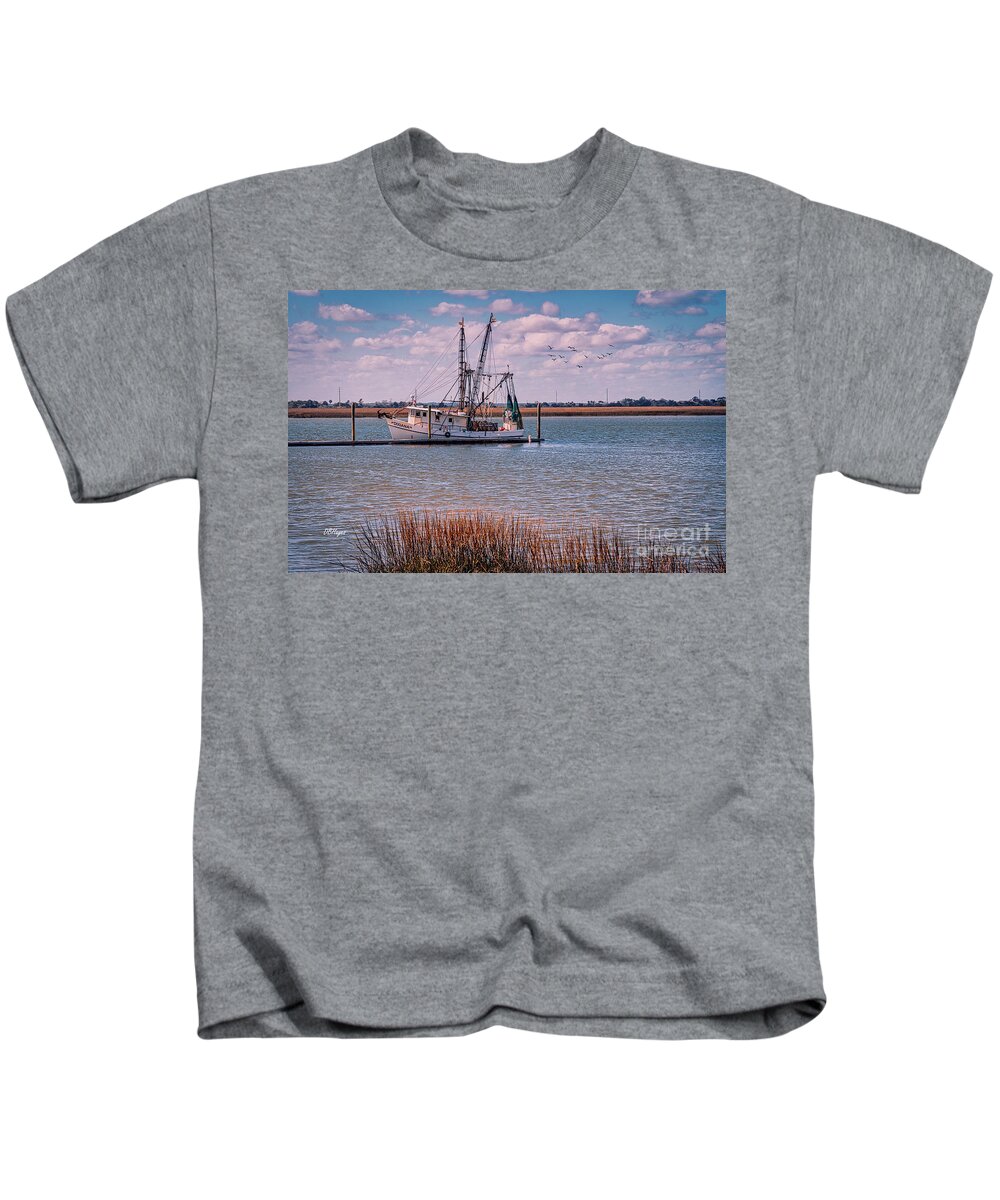  Kids T-Shirt featuring the photograph Golden Isles Marine PhotoArt by DB Hayes