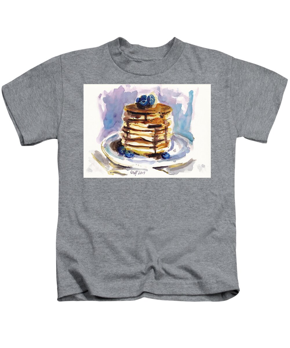 Pancake Kids T-Shirt featuring the painting Good Morning by George Cret
