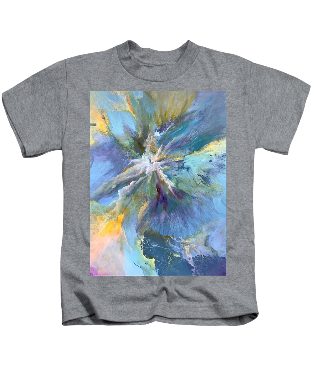 Abstract Kids T-Shirt featuring the painting Grandeur by Soraya Silvestri