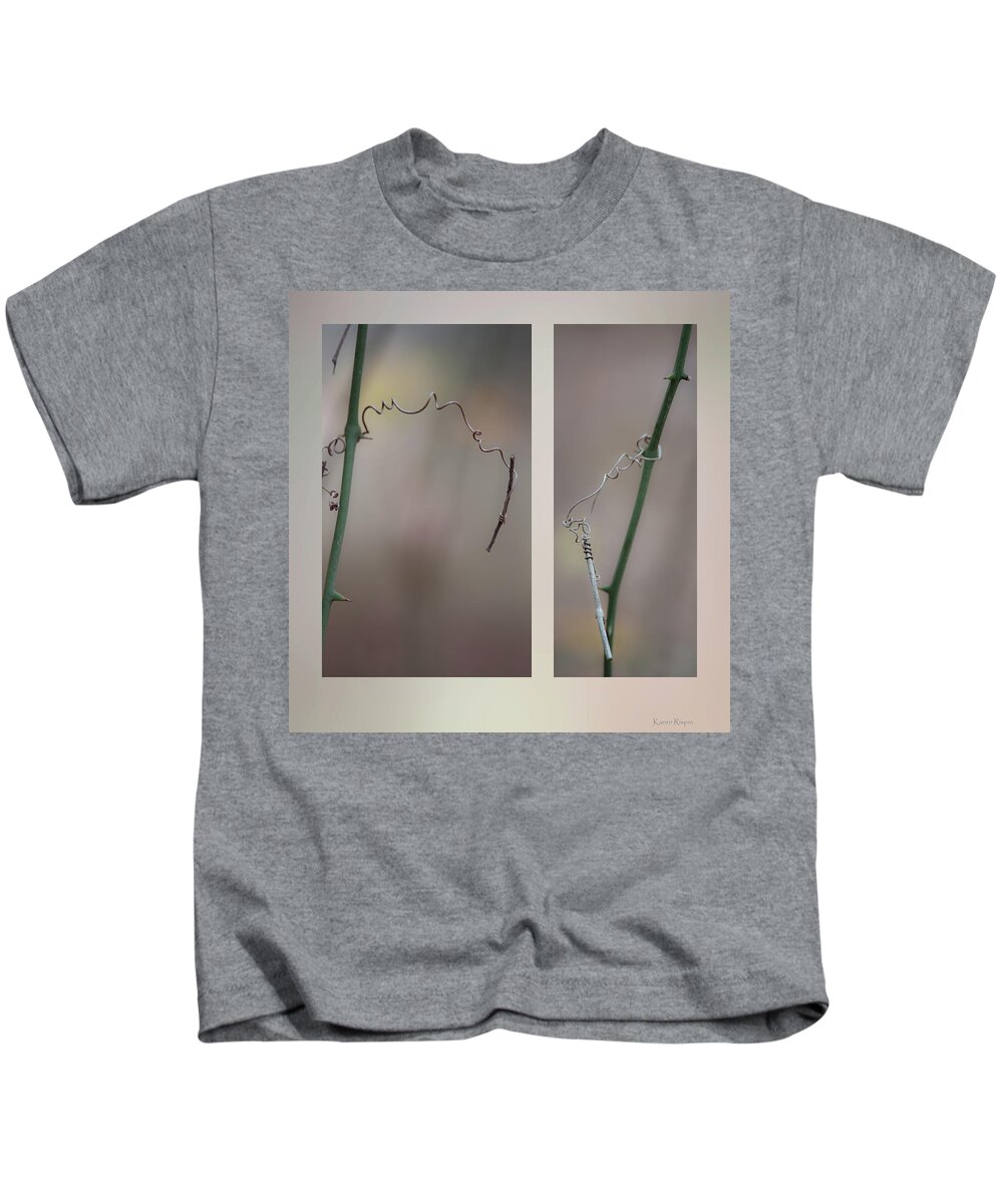 Greenbriar Kids T-Shirt featuring the photograph Greenbriar holdfasts by Karen Rispin