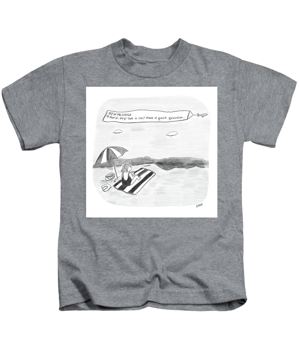 Captionless Kids T-Shirt featuring the drawing Have a Quick Question by Sarah Kempa