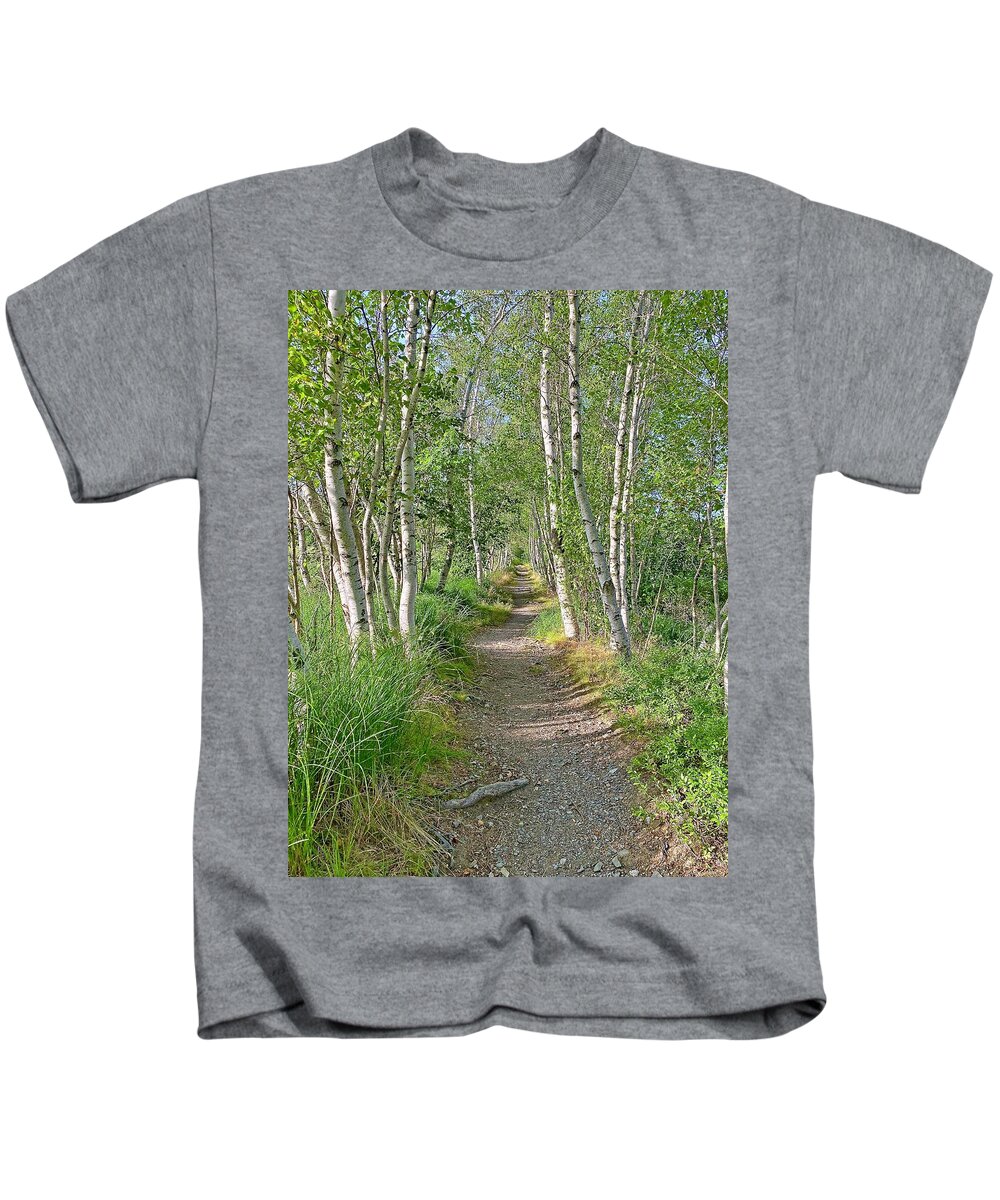 Trail Kids T-Shirt featuring the photograph Hemlock Path by Monika Salvan