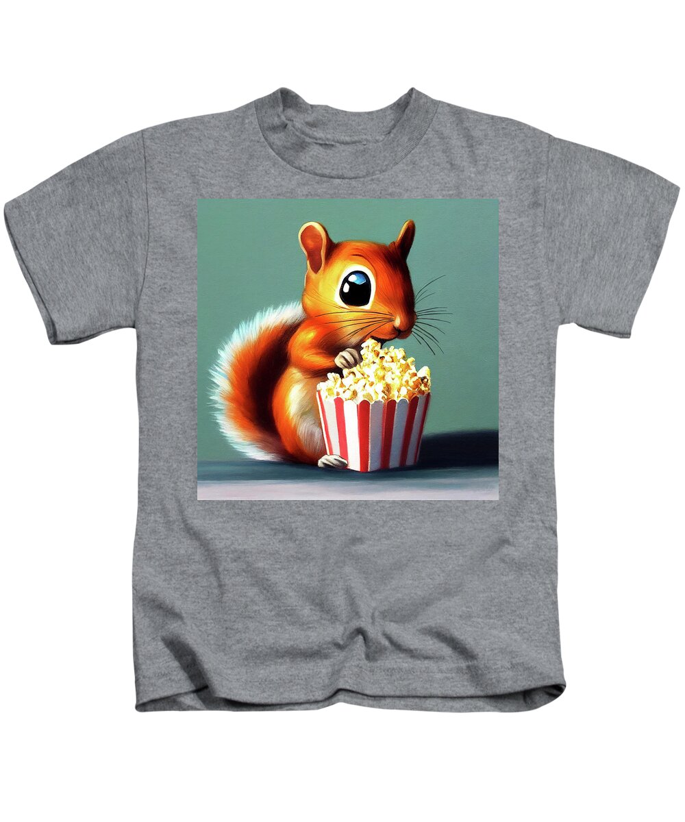 Squirrels Kids T-Shirt featuring the photograph Here For The Show - Squirrel Art by Mark Tisdale