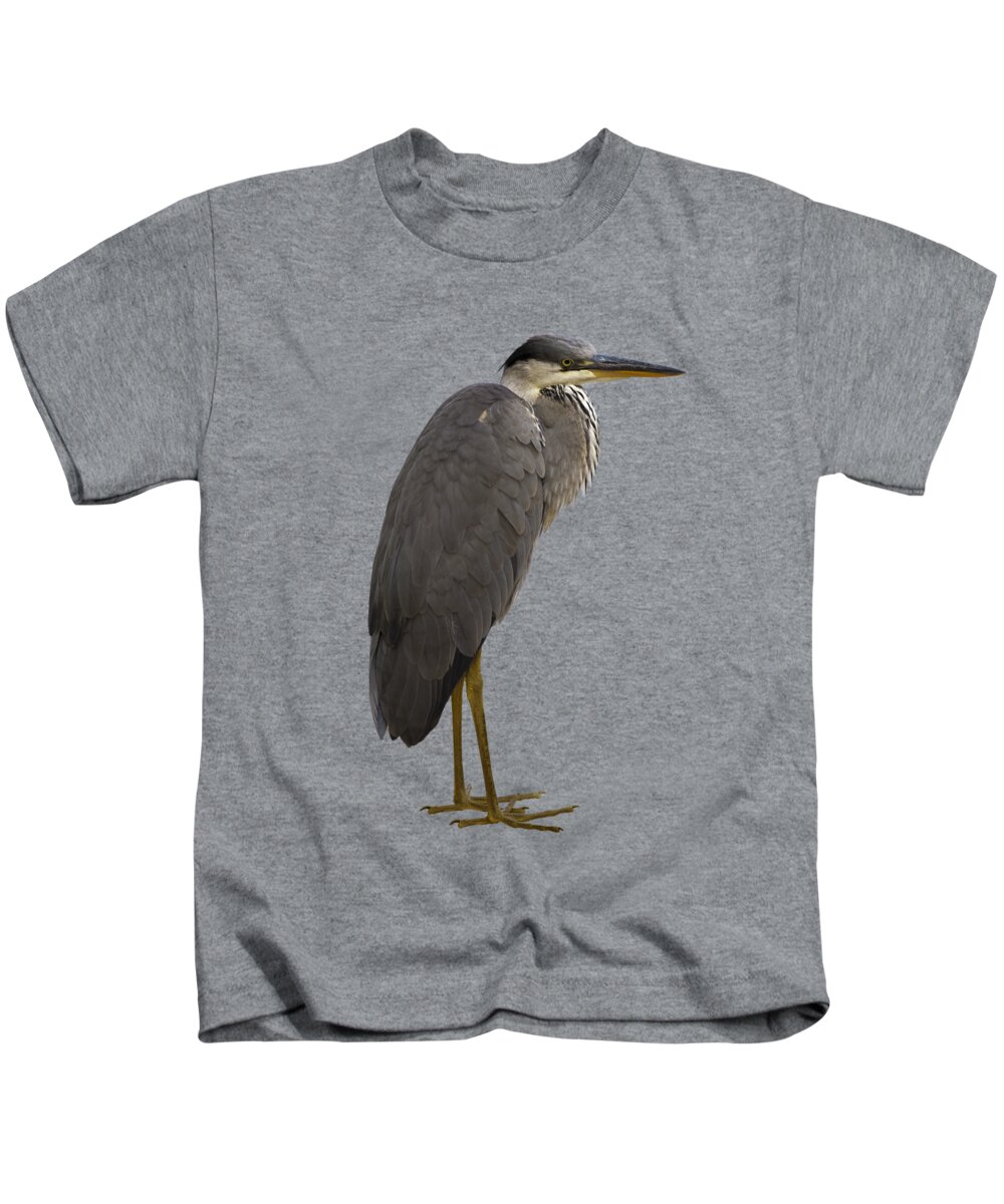 Heron Kids T-Shirt featuring the photograph Heron by Attila Meszlenyi