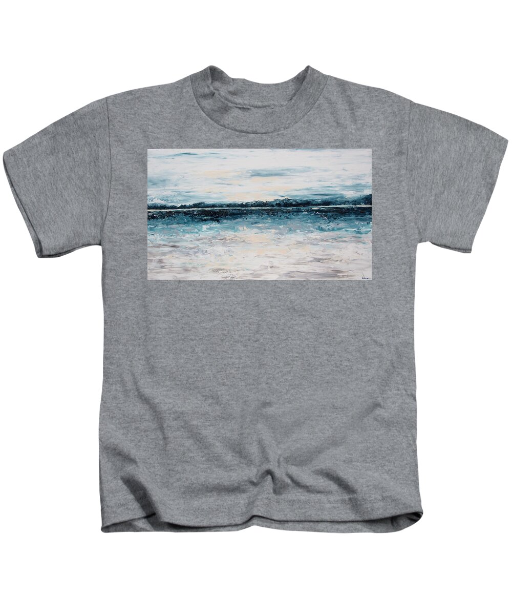 Blue Kids T-Shirt featuring the painting Horizon by Katrina Nixon