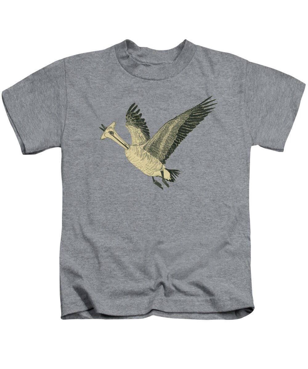 Goose Kids T-Shirt featuring the drawing Horn Necked Goose by Jenny Armitage