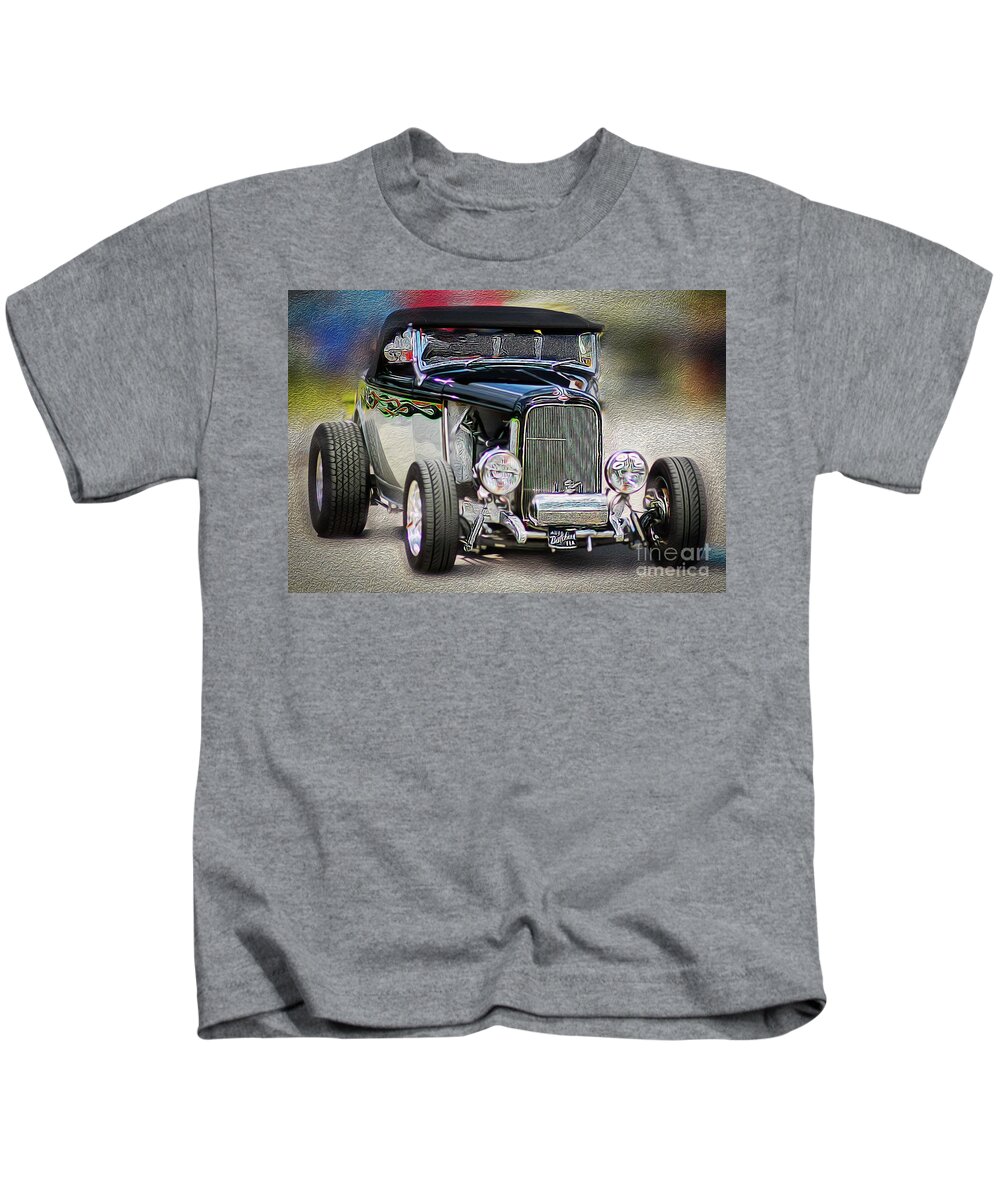Cars Kids T-Shirt featuring the digital art Hot Rod by Patti Powers