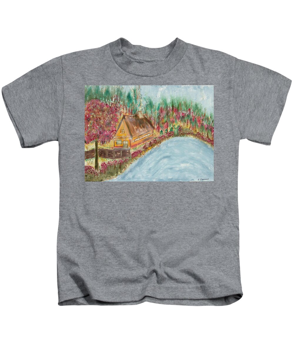 Lake Kids T-Shirt featuring the painting House on the Lake by David McCready