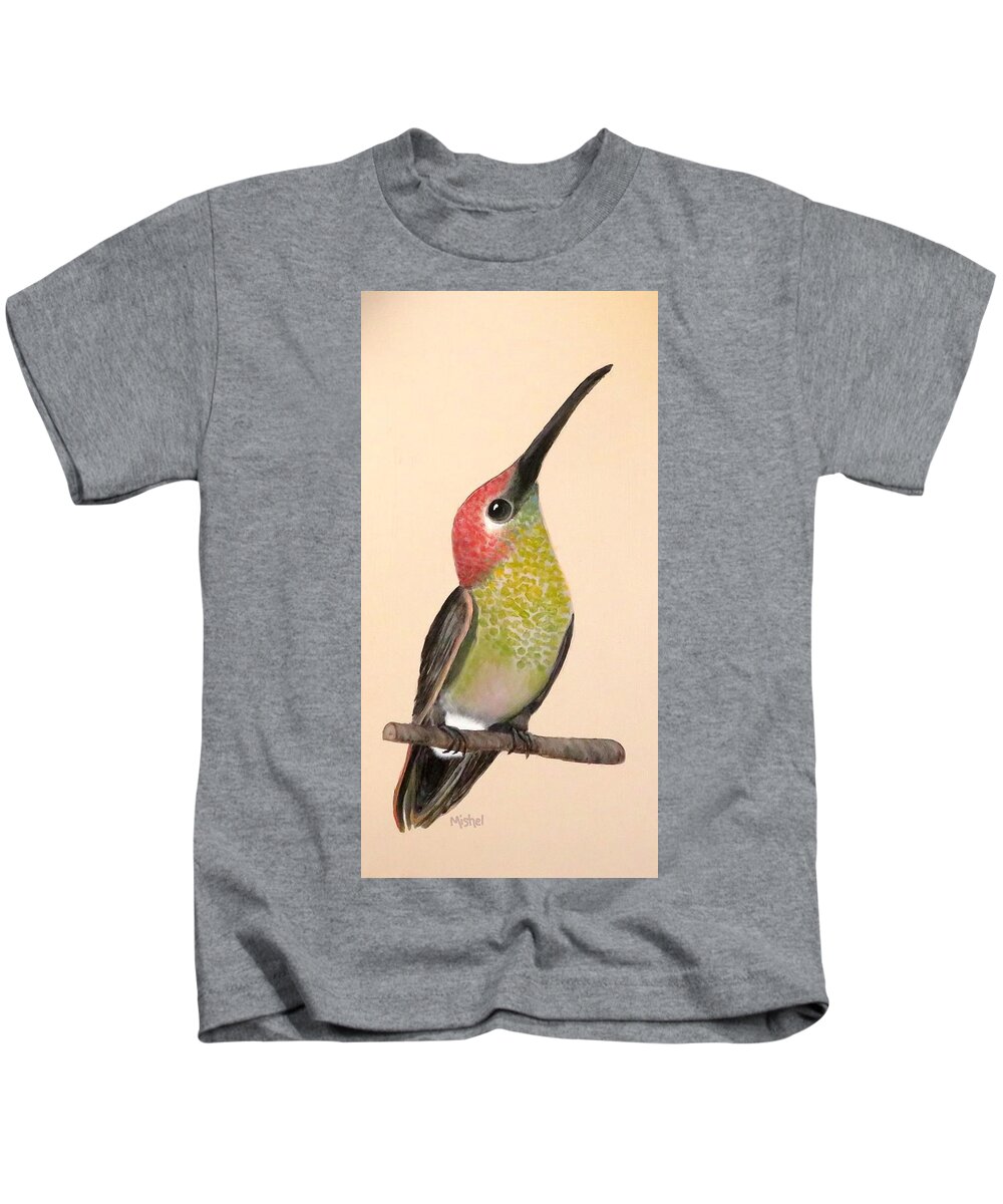 Hummingbird Kids T-Shirt featuring the painting Hummingbird Book Box 1 by Mishel Vanderten