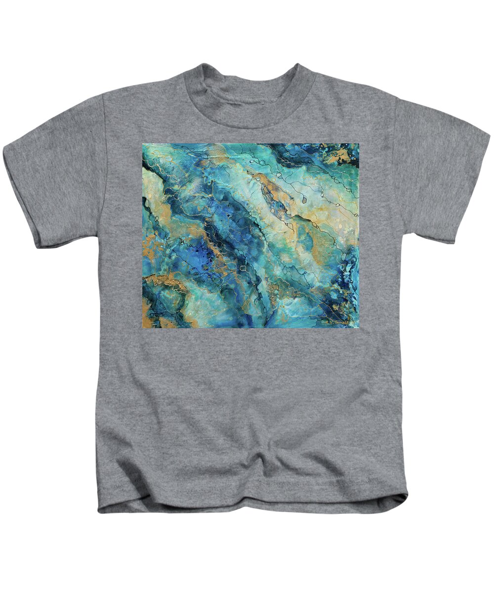 Indian Ocean Kids T-Shirt featuring the painting Indian Ocean by Rachel Emmett