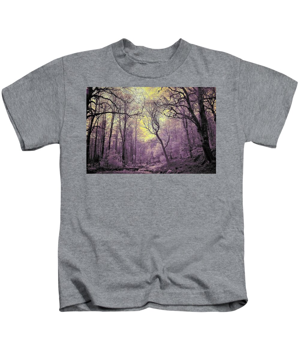 Infrared Photography Kids T-Shirt featuring the photograph Into The Enchanted Forest by Neil R Finlay