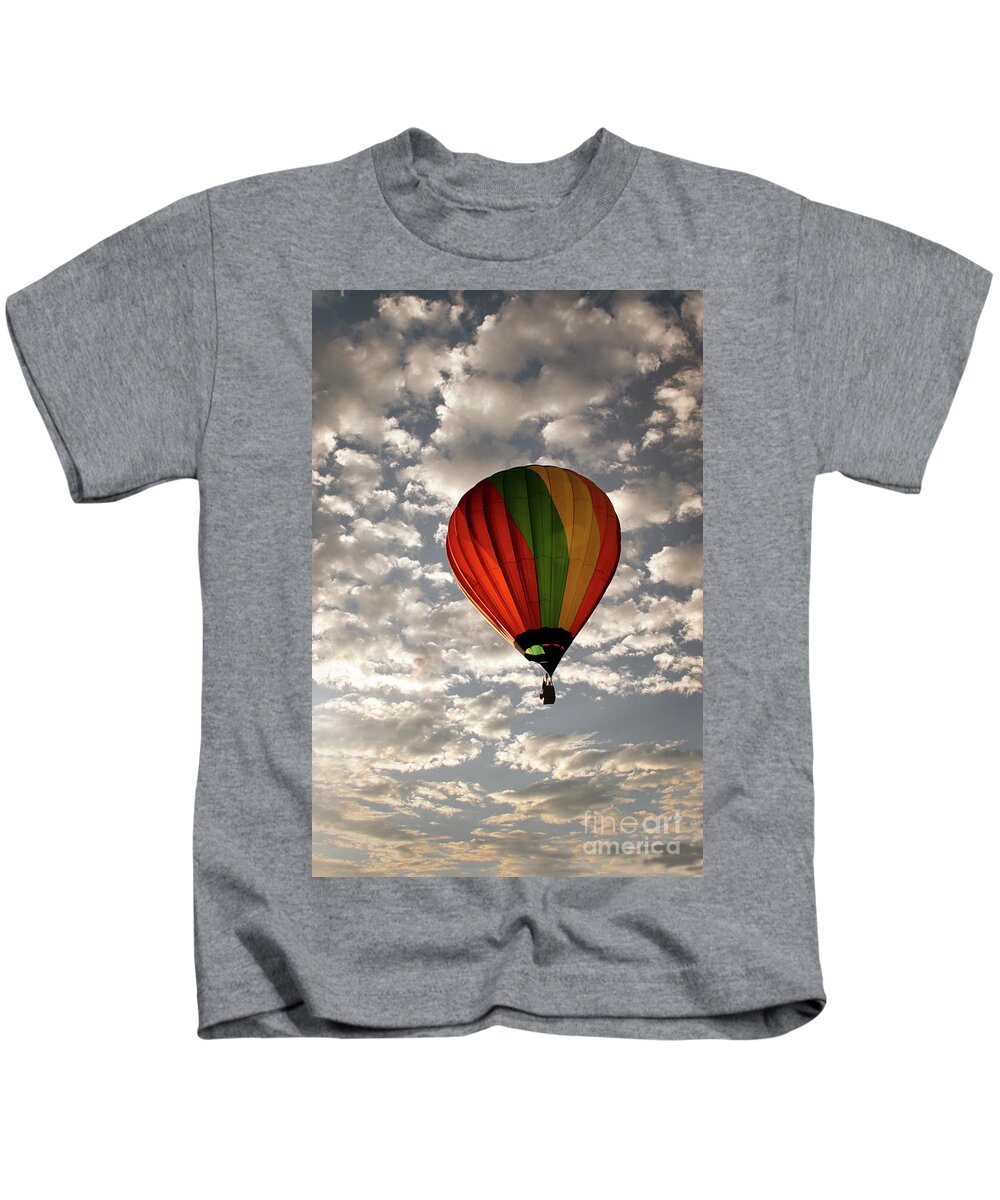 Hot Air Balloon Kids T-Shirt featuring the photograph Into the Sky by Neala McCarten