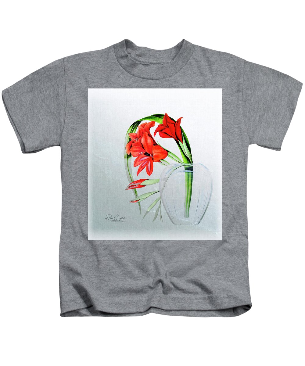 Flora Kids T-Shirt featuring the photograph It's A Great Day To Be Red by Rene Crystal