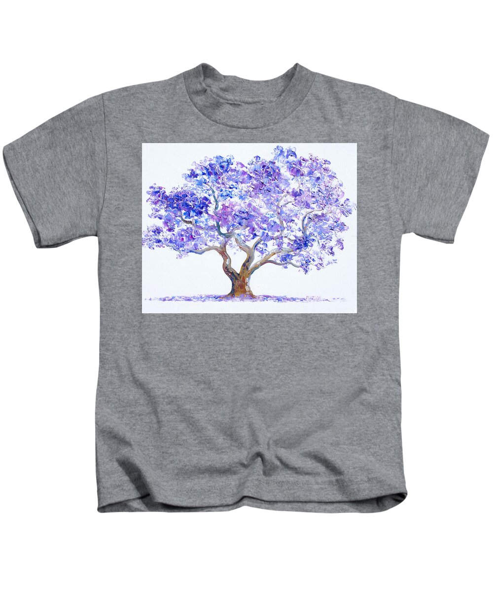 Jacaranda Tree Kids T-Shirt featuring the painting Jacaranda Tree by Jan Matson
