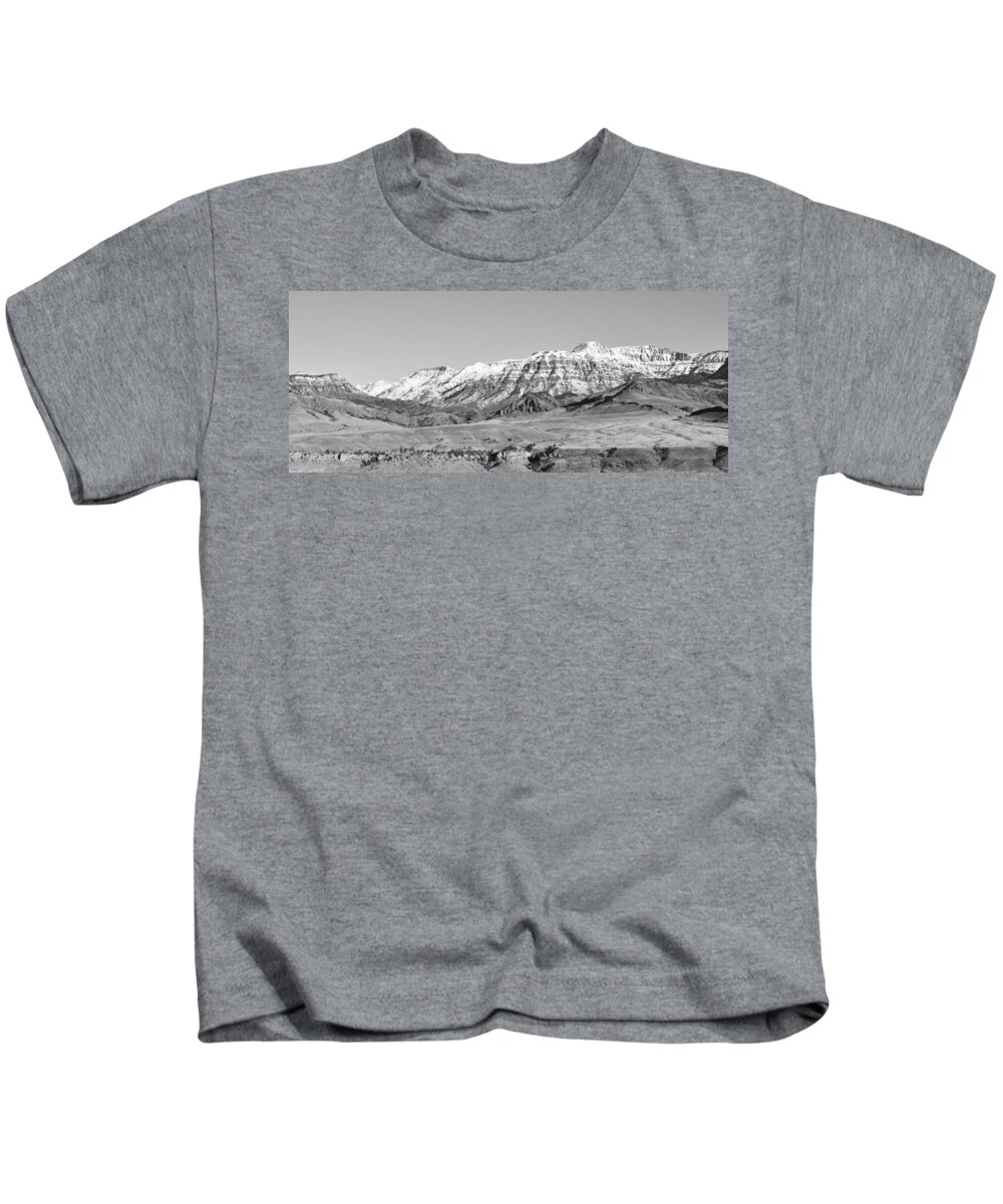 Western Art Kids T-Shirt featuring the photograph Jim Mountain by Alden White Ballard