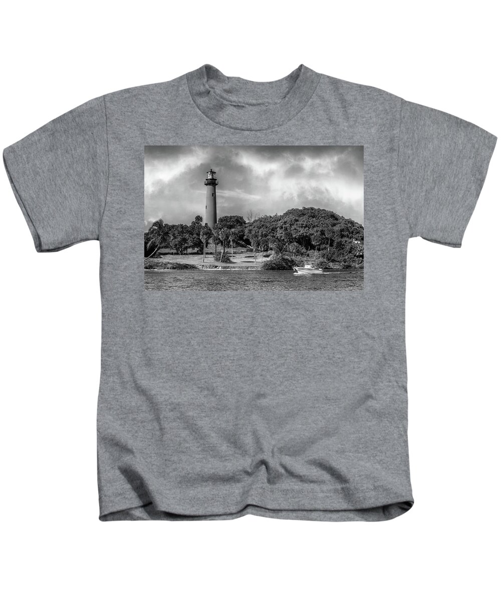 Lighthouses Kids T-Shirt featuring the photograph Jupiter Lighthouse Old Florida by Laura Fasulo