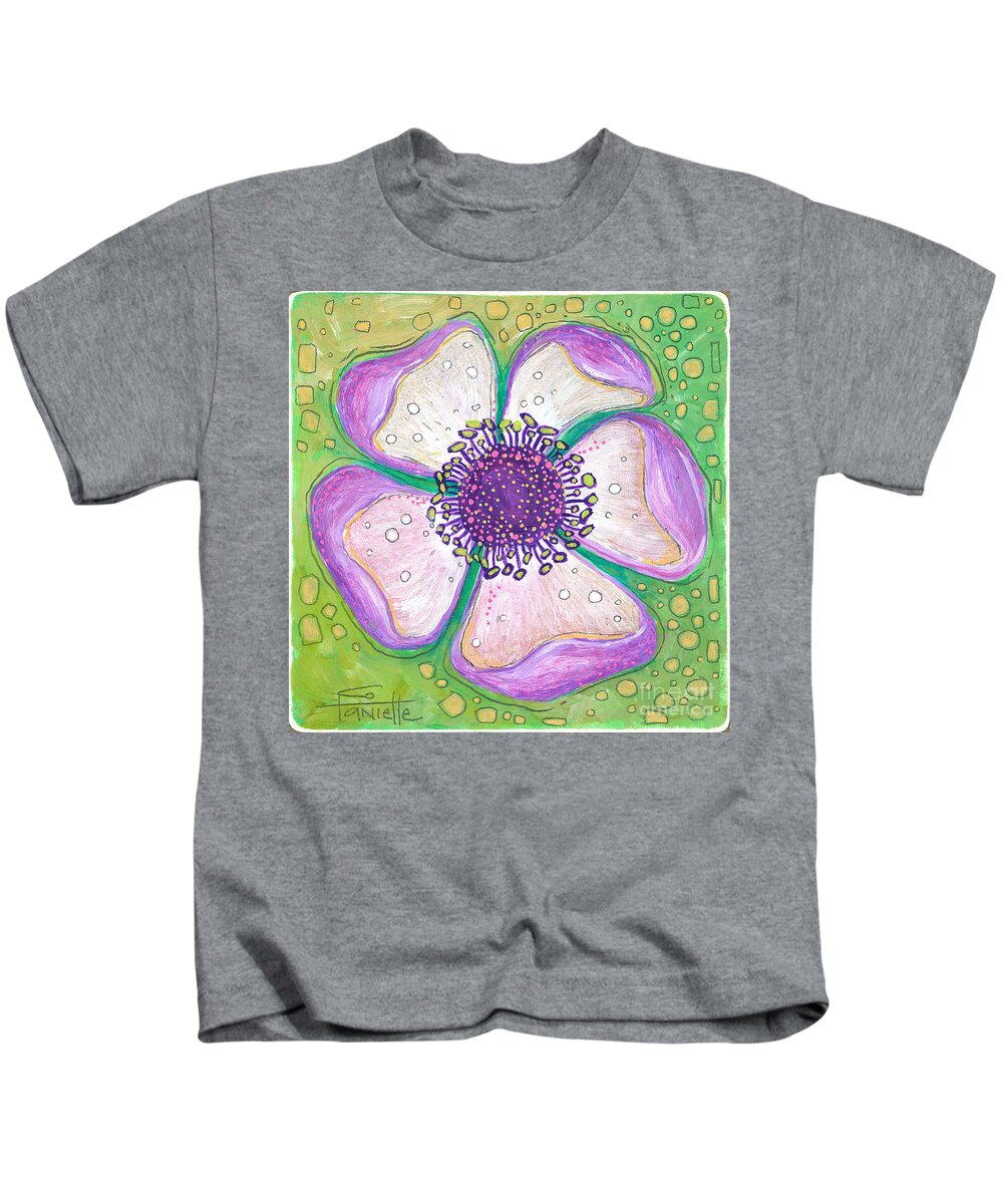 Flower Painting Kids T-Shirt featuring the painting Kindness by Tanielle Childers