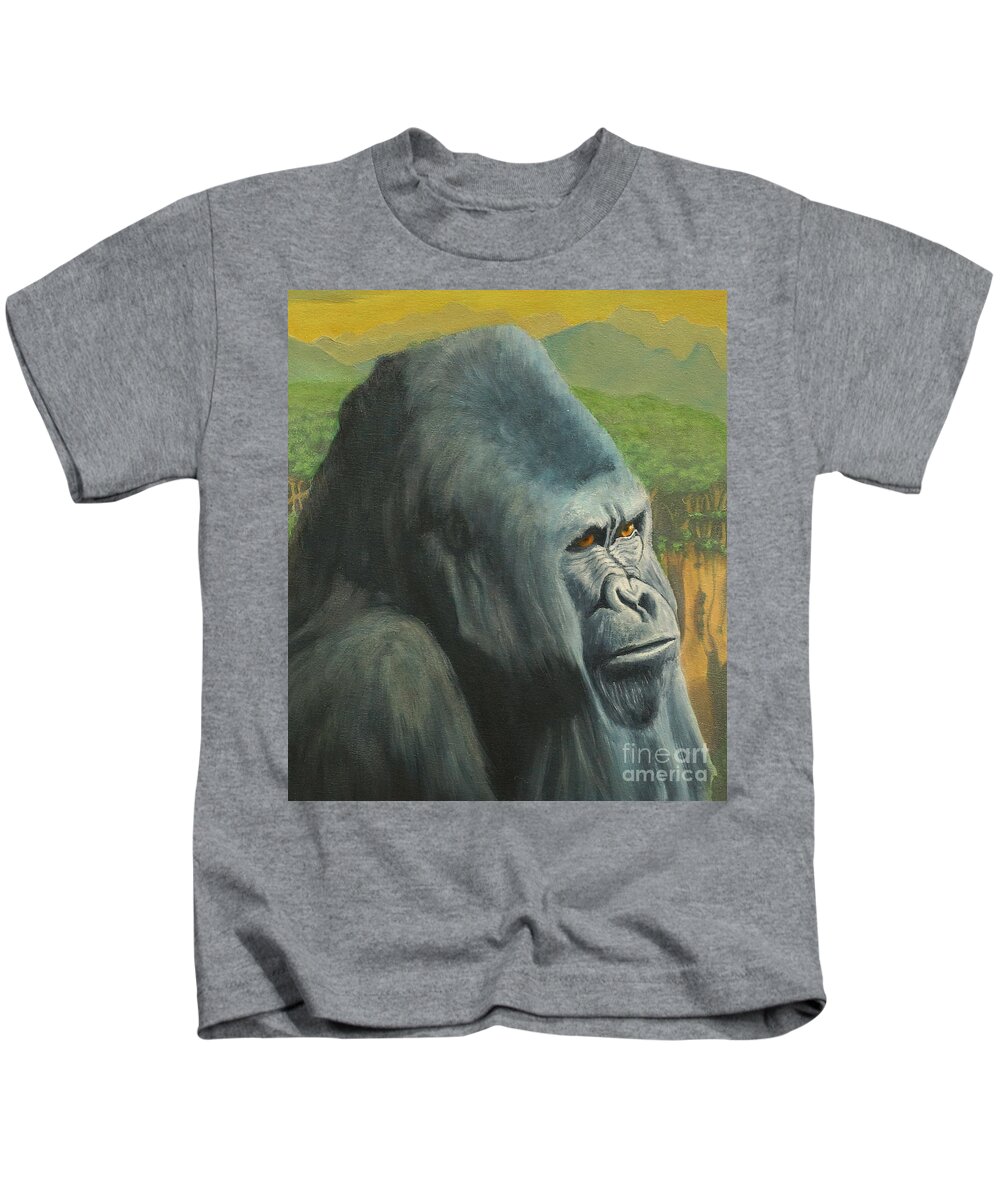 King Kong Kids T-Shirt featuring the painting Kong by Ken Kvamme