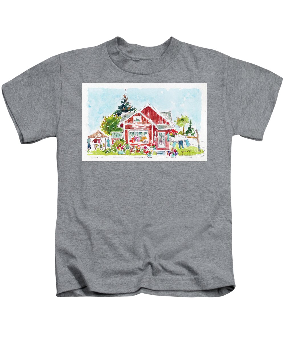 Impressionism Kids T-Shirt featuring the painting LA Outfitters Waskesiu by Pat Katz