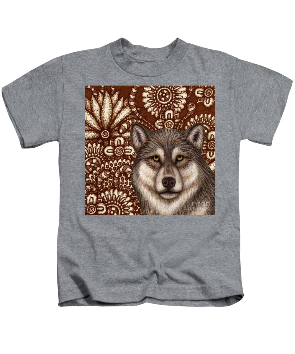 Labrador Wolf Kids T-Shirt featuring the painting Labrador Wolf Tapestry by Amy E Fraser