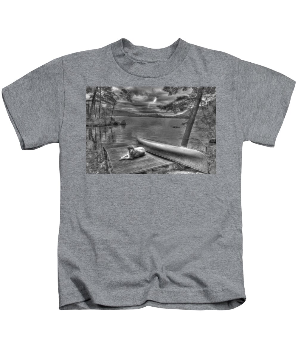 Lightning Kids T-Shirt featuring the photograph Lake George Lightning by Russel Considine