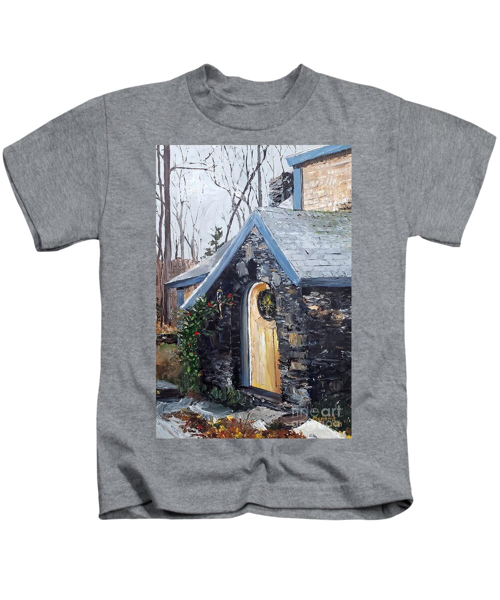 Autumn Kids T-Shirt featuring the painting Last Roses of Autumn by Merana Cadorette