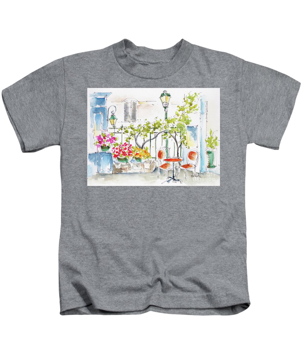 Impressionism Kids T-Shirt featuring the painting Le Moulin De La Galette Paris by Pat Katz