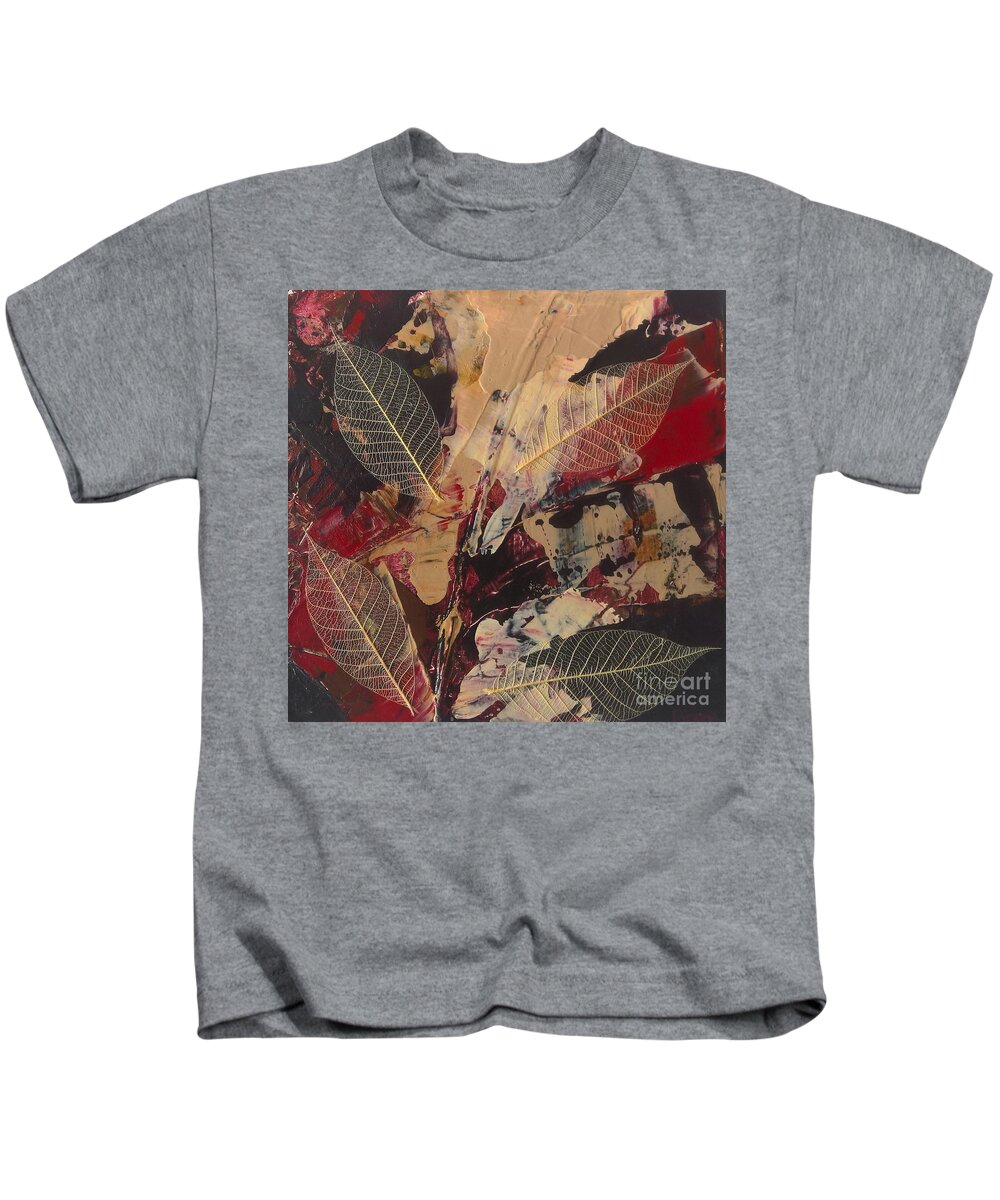 Original Kids T-Shirt featuring the painting Leaves Abstract by Lisa Dionne