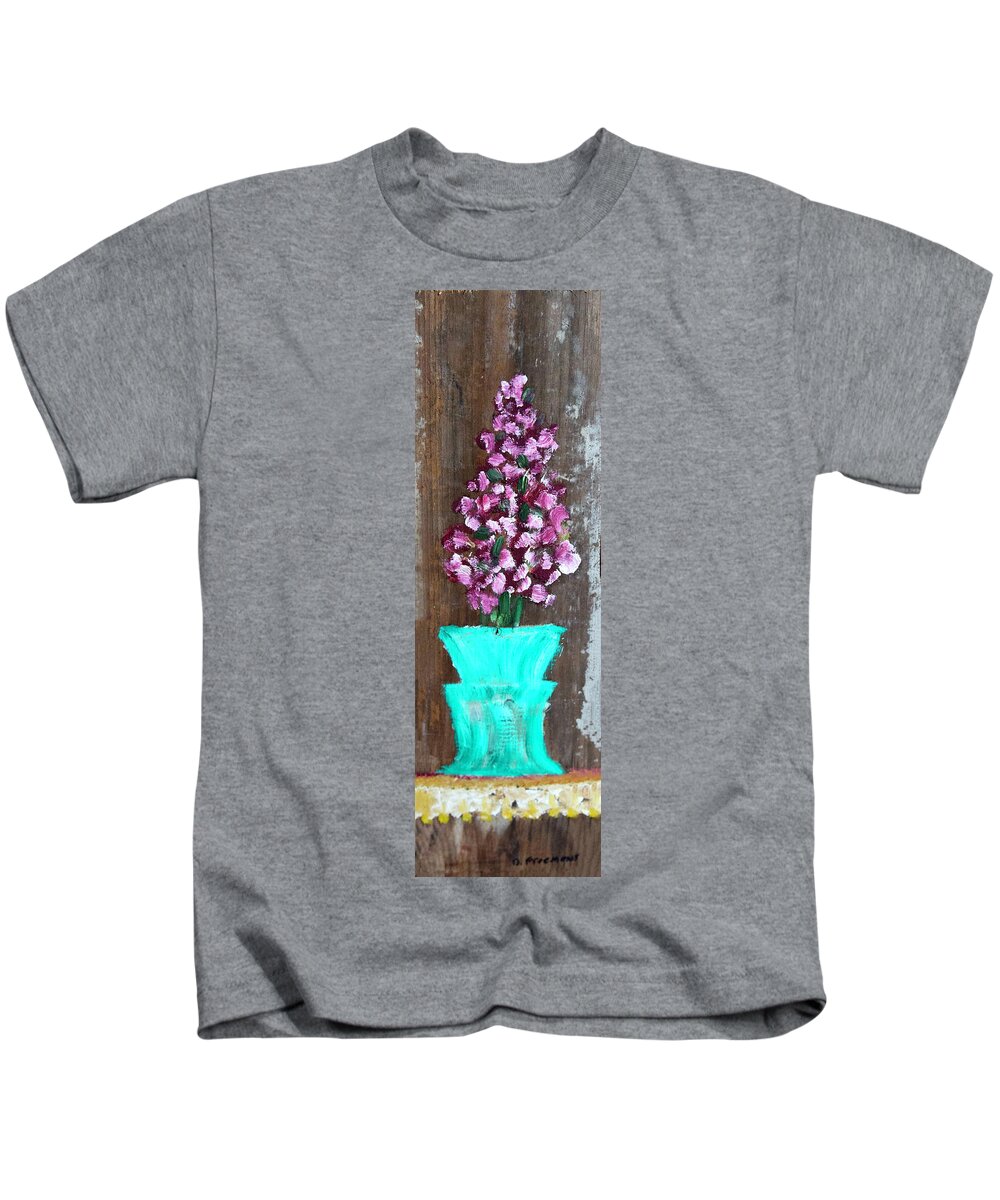  Kids T-Shirt featuring the painting Lilacs in a Vase by David McCready