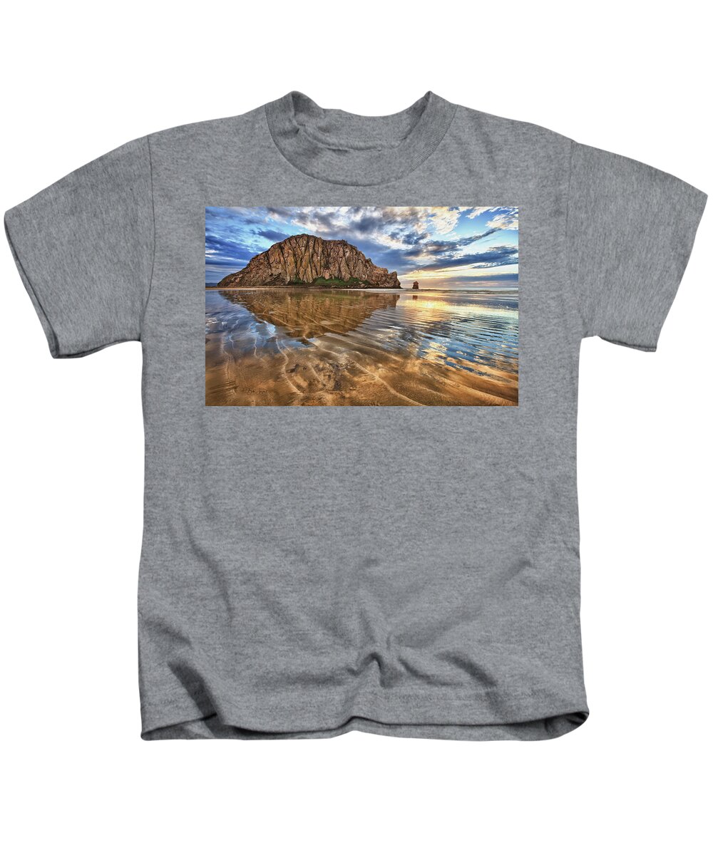 Morro Bay Kids T-Shirt featuring the photograph Liquid Gold by Beth Sargent