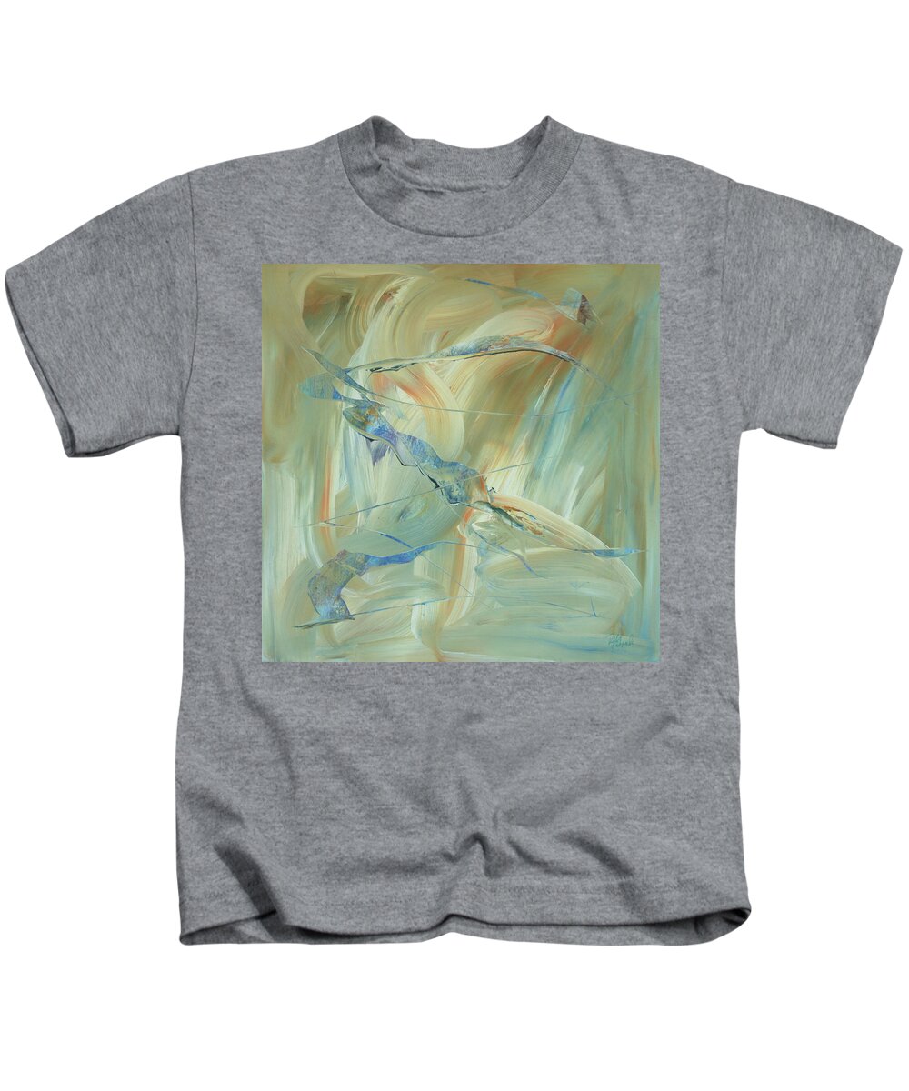 Abstract Kids T-Shirt featuring the painting Listen to the Music by Dick Richards