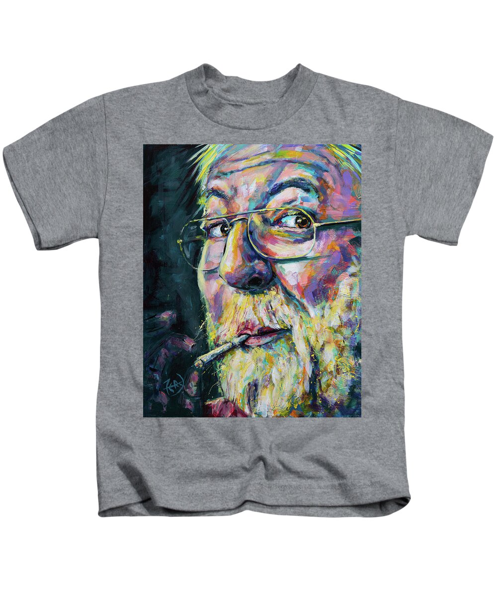 Acrylic Kids T-Shirt featuring the painting Dick Knows by Robert FERD Frank